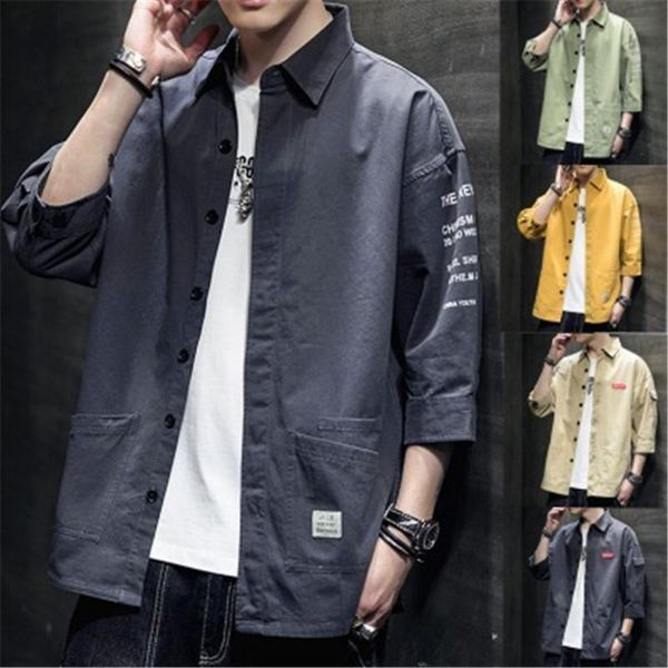man half sleeve shirt fashion korean version loose single breasted summer designer male new short sleeve casual solid color shirt coats, White;black
man half sleeve shirt fashion korean version loose single breasted summer designer male new short sleeve casual solid color shirt coats, White;black
