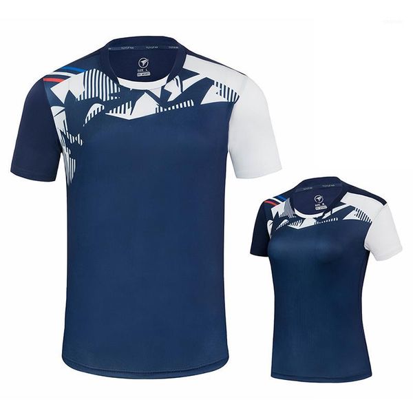 running jerseys sport shirts men / women gym badminton , table tennis quick-dry sleeve sports fitness shirt1, Black;blue