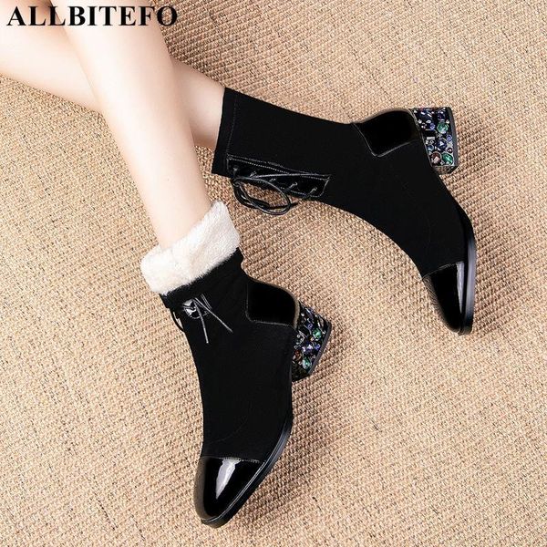 allbitefo thick heels genuine leather color diamond heel snow women boots brand high heels ankle boots for woemn size:34-42, Black
allbitefo thick heels genuine leather color diamond heel snow women boots brand high heels ankle boots for woemn size:34-42, Black