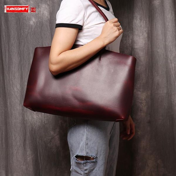 2020 new genuine leather women tote bag retro female handbag shopping bag shoulder bags large capacity first layer leather soft
2020 new genuine leather women tote bag retro female handbag shopping bag shoulder bags large capacity first layer leather soft