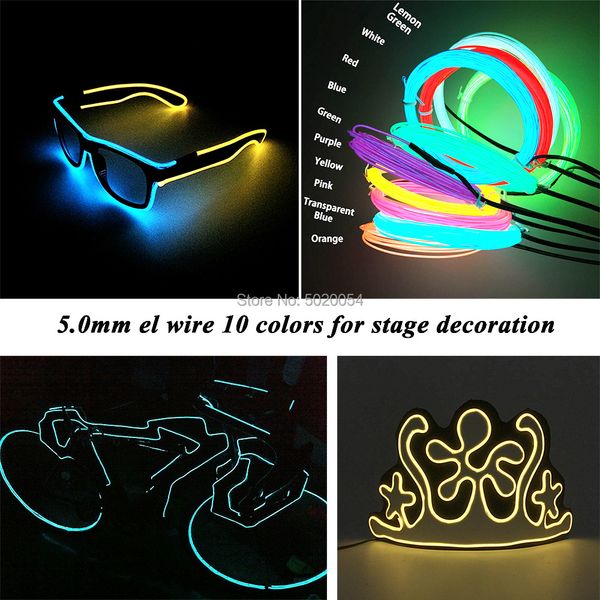 costume accessories 10 colors options 5.0mm glow el wire cable led neon halloween decor flexible neon led glow strip, Silver
costume accessories 10 colors options 5.0mm glow el wire cable led neon halloween decor flexible neon led glow strip, Silver