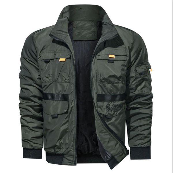 men's jackets spring autumn fashion stand-collar jacket solid color multi-pocket youth trend coat, Black;brown
men's jackets spring autumn fashion stand-collar jacket solid color multi-pocket youth trend coat, Black;brown