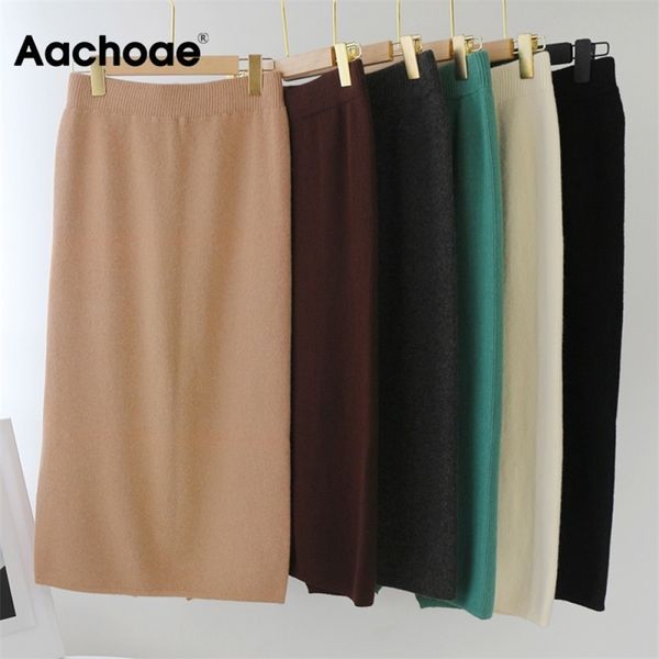 aachoae autumn solid color knitted midi skirt women back split office ladies skirts high waist elegant casual skirt 201109, Black
aachoae autumn solid color knitted midi skirt women back split office ladies skirts high waist elegant casual skirt 201109, Black
