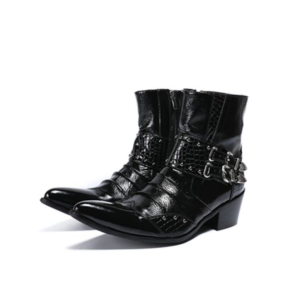 2020 genuine men leather stylish boss cool male ankle boots as cowboy winter shoes outdoors t3q7, Black
2020 genuine men leather stylish boss cool male ankle boots as cowboy winter shoes outdoors t3q7, Black