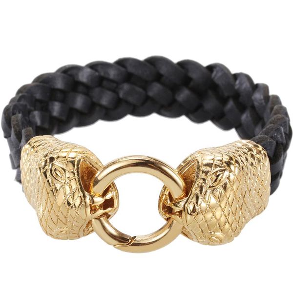 braided leather bracelet hiphop sanke head men boys bracelets 2021 golden stainless steel mens jewellery accessories, Golden;silver
braided leather bracelet hiphop sanke head men boys bracelets 2021 golden stainless steel mens jewellery accessories, Golden;silver