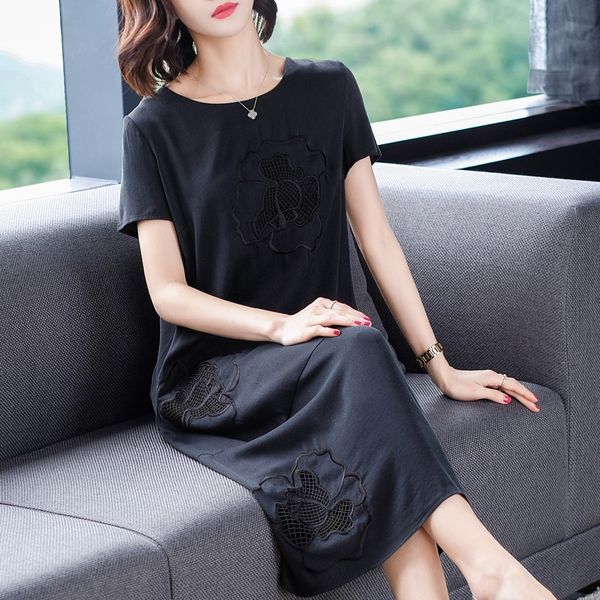 high-end silk dress women's long large size embroidered mulberry silk dress good quality ta4ta, Black;gray
high-end silk dress women's long large size embroidered mulberry silk dress good quality ta4ta, Black;gray