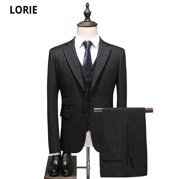 lorie 3 pieces set stripe men's suits wedding suits tuxedo gentle formal business blazer men prom party jackets+pants+vest1, White;black
lorie 3 pieces set stripe men's suits wedding suits tuxedo gentle formal business blazer men prom party jackets+pants+vest1, White;black
