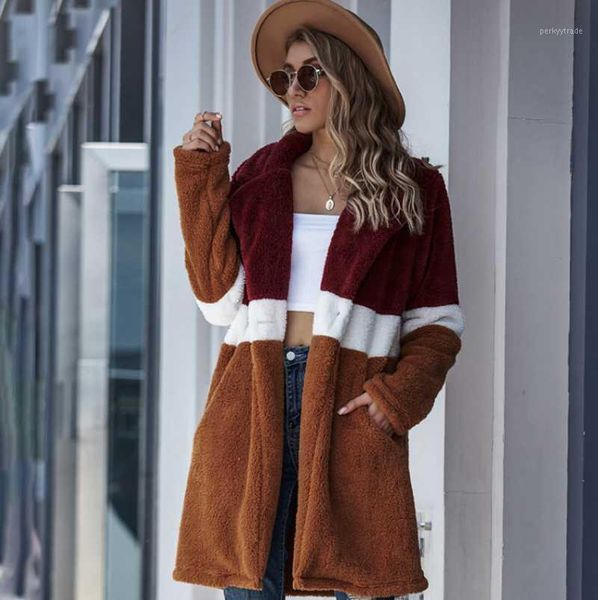 women's fur & faux patchwork casual brown teddy bear long women lamb wool jacket coat1, Black
women's fur & faux patchwork casual brown teddy bear long women lamb wool jacket coat1, Black