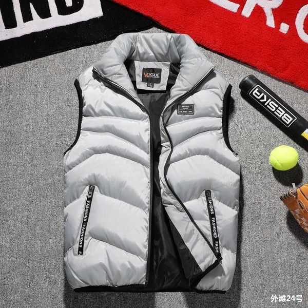 thin down cotton autumn and winter casual trend vest thickened men's jacket, Black;white
thin down cotton autumn and winter casual trend vest thickened men's jacket, Black;white