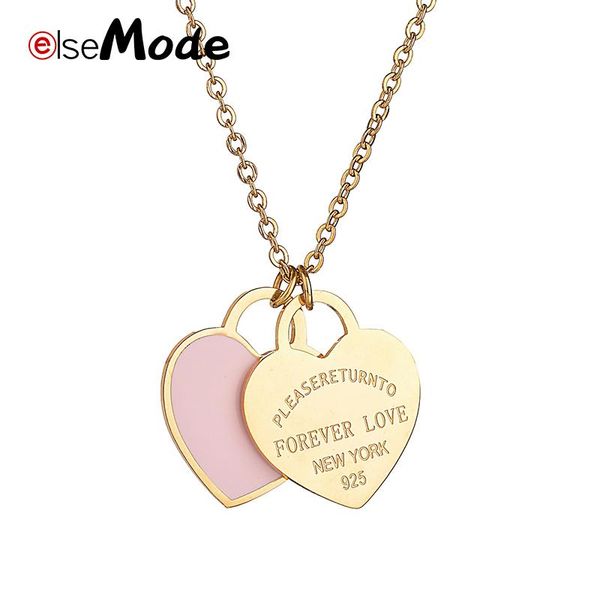 pendant necklaces elsemode pink blue red double heart enamel lady forever love stainless steel necklace for women girl jewelry wholesale gif, Silver
pendant necklaces elsemode pink blue red double heart enamel lady forever love stainless steel necklace for women girl jewelry wholesale gif, Silver