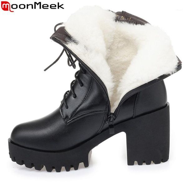 boots moonmeek big size 34-42 fashion genuine leather winter lace up ladies ankle zip keep warm sheep wool snow1, Black
boots moonmeek big size 34-42 fashion genuine leather winter lace up ladies ankle zip keep warm sheep wool snow1, Black