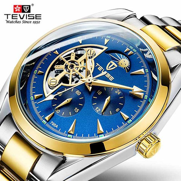tevise business men watch moon phase mechanical watches luminous automatic watch waterproof stainless steel male wristwatches, Slivery;brown
tevise business men watch moon phase mechanical watches luminous automatic watch waterproof stainless steel male wristwatches, Slivery;brown