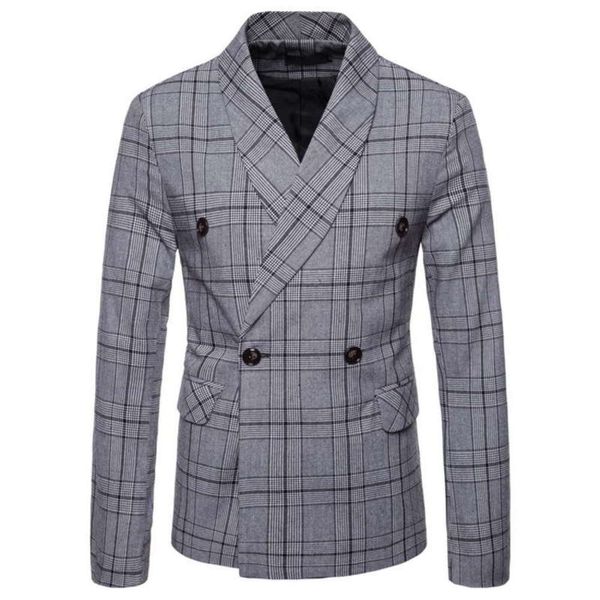 new suits autumn are popular men's checked double breasted business casual suit for men, White;black
new suits autumn are popular men's checked double breasted business casual suit for men, White;black