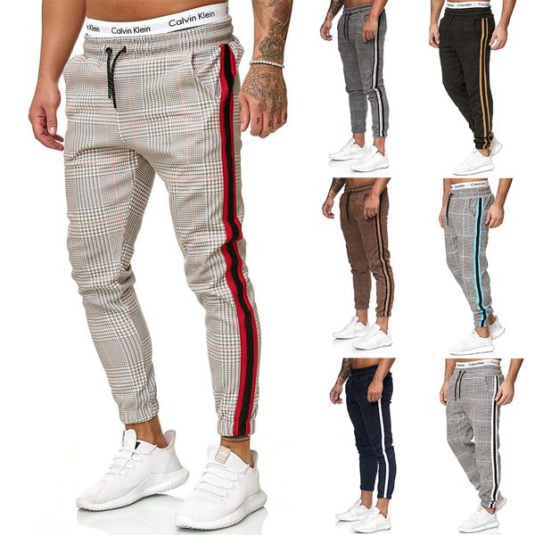 men striped joggers pants brand new houndstooth slim fit sweatpants mens casual ankle-length trousers male fashion pants 201125, Black
men striped joggers pants brand new houndstooth slim fit sweatpants mens casual ankle-length trousers male fashion pants 201125, Black