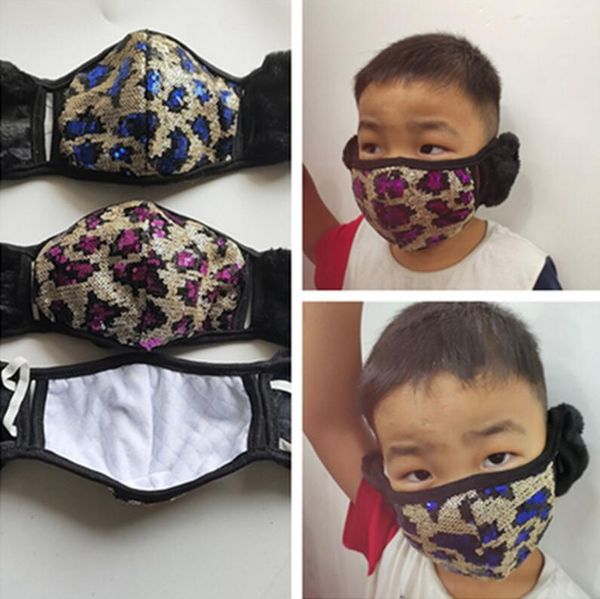 with plush fleece earmuffs face mask kids children leopard sequined winter mask sequins facemask skimask outdoor headwear e102301
with plush fleece earmuffs face mask kids children leopard sequined winter mask sequins facemask skimask outdoor headwear e102301