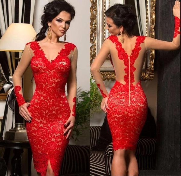 red cocktail dresses 2019 sheath deep v-neck long sleeves lace knee length elegant homecoming dresses quinceanera dresses, Blue;pink
red cocktail dresses 2019 sheath deep v-neck long sleeves lace knee length elegant homecoming dresses quinceanera dresses, Blue;pink