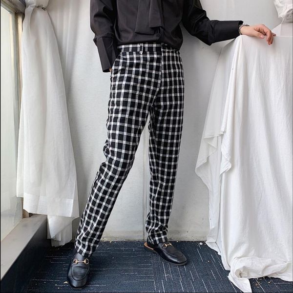 2020 chess spring designer style thin straight-line tides mark black and white male plaid stylist hair personality pants u0wc, White;black
2020 chess spring designer style thin straight-line tides mark black and white male plaid stylist hair personality pants u0wc, White;black