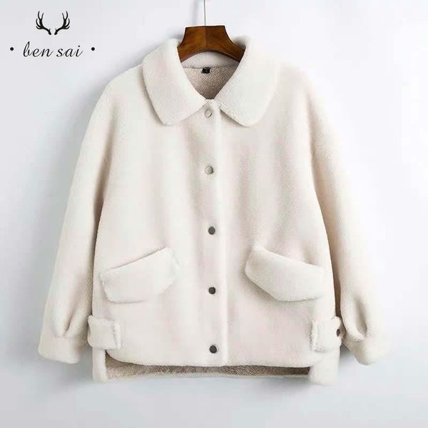 women's wool & blends women fashion lapel granular coat ladies thicken imitation leather fur pocket short jackets autumn winter female1, Black
women's wool & blends women fashion lapel granular coat ladies thicken imitation leather fur pocket short jackets autumn winter female1, Black