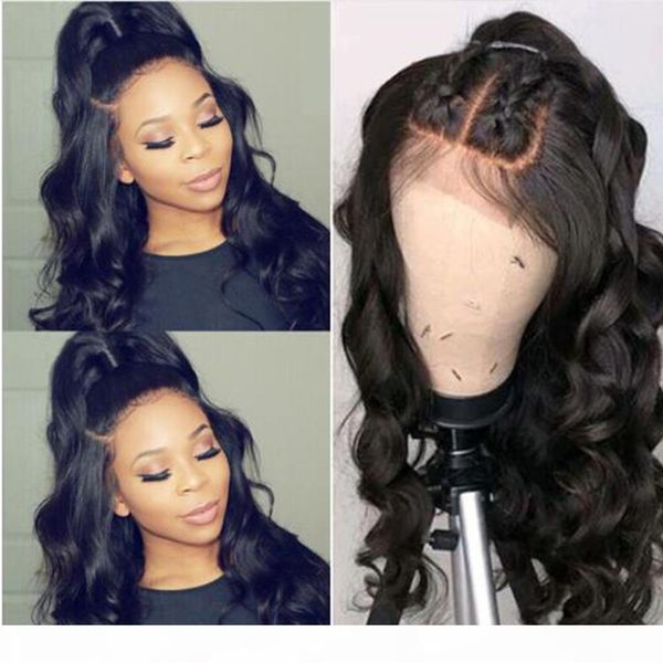 body wave 13x6 lace front human hair wigs pre plucked 360 lace frontal wig with baby hair brazilian remy for women loose wave, Black
body wave 13x6 lace front human hair wigs pre plucked 360 lace frontal wig with baby hair brazilian remy for women loose wave, Black