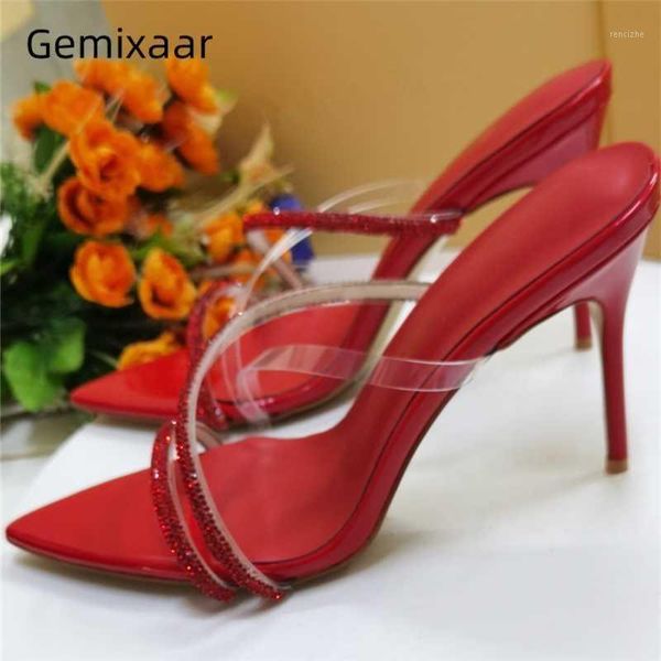summer high heel slippers women jeweled crystal narrow band pvc transparent point toe runway summer shoes woman1, Black
summer high heel slippers women jeweled crystal narrow band pvc transparent point toe runway summer shoes woman1, Black