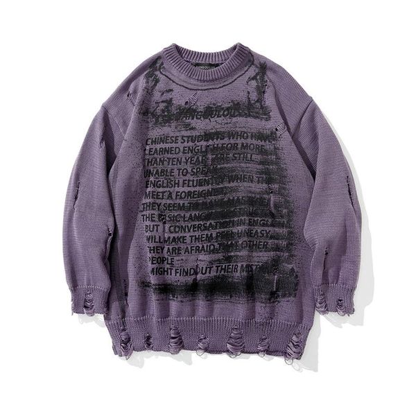 harajuku letter print hole sweaters streetwear men clothes long sleeve pullovers pull homme loose couple wear male autumn jumper, White;black
harajuku letter print hole sweaters streetwear men clothes long sleeve pullovers pull homme loose couple wear male autumn jumper, White;black