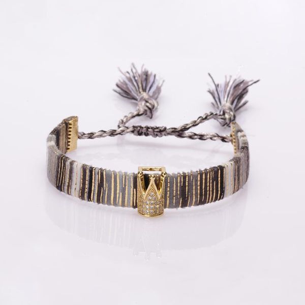 charm bracelets ethnic boho soft cotton silk tassel band mix cz paved royal crown hat adjustable bracelet for woman girl 2021 jewelry, Golden;silver
charm bracelets ethnic boho soft cotton silk tassel band mix cz paved royal crown hat adjustable bracelet for woman girl 2021 jewelry, Golden;silver