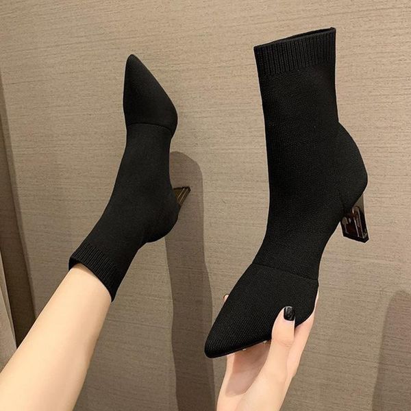 women pointed toe short boots autumn winter shoes thin high heels female botas mujer 2021 plus velvet fashion ladies pumps, Black
women pointed toe short boots autumn winter shoes thin high heels female botas mujer 2021 plus velvet fashion ladies pumps, Black