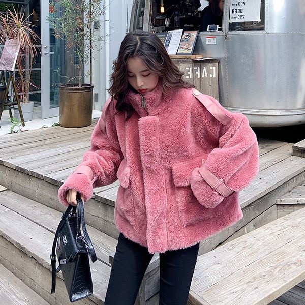 2021 lamb wool for women new korean winter solid color collar temperament thick imitation velvet coat 5rz4, Black
2021 lamb wool for women new korean winter solid color collar temperament thick imitation velvet coat 5rz4, Black