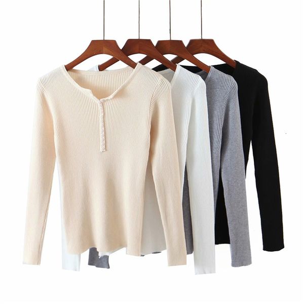 2021 new elegant women button v-neck fashion ladies solid knitted causal female chic sweater slim girl pullover mqkk, White;black
2021 new elegant women button v-neck fashion ladies solid knitted causal female chic sweater slim girl pullover mqkk, White;black