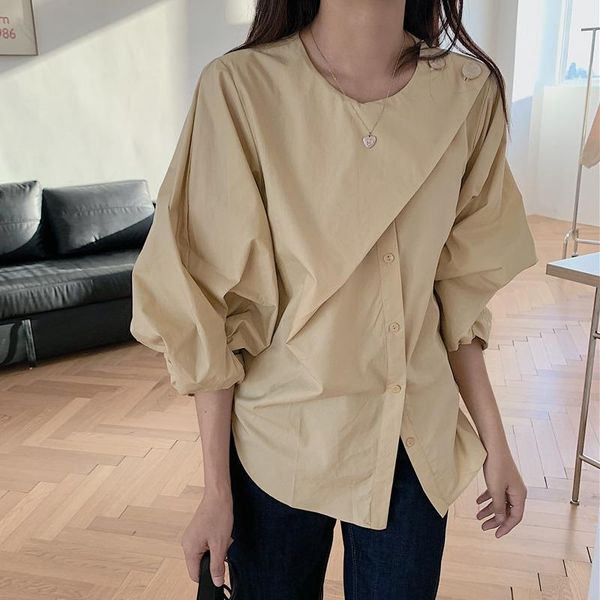 special design buttons big puff sleeve shirt women spring autumn lovely solid color chemise femme camisa mujer, White
special design buttons big puff sleeve shirt women spring autumn lovely solid color chemise femme camisa mujer, White