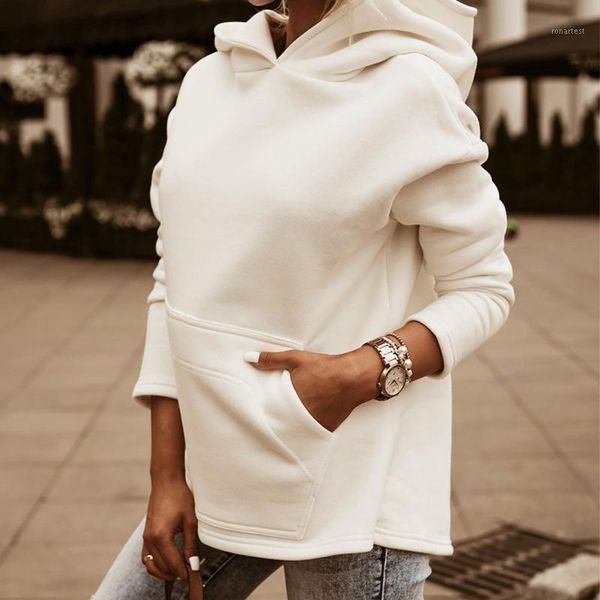 fleece warm women's hoodies with a hood plain front pockets sweatshirts women 2020 autumn streetwear casual ladies sweatshirt1, Black 
fleece warm women's hoodies with a hood plain front pockets sweatshirts women 2020 autumn streetwear casual ladies sweatshirt1, Black