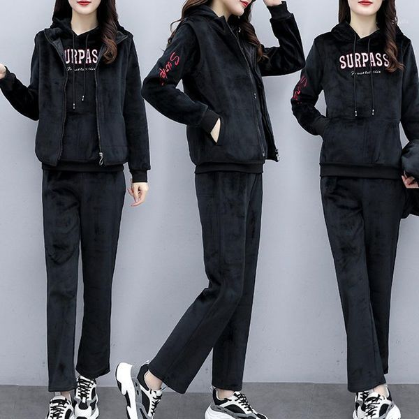 large plus size warm tracksuit women 3 piece set embroidery hoodies with vest and pant clothing winter velvet thicken sport suit1, White
large plus size warm tracksuit women 3 piece set embroidery hoodies with vest and pant clothing winter velvet thicken sport suit1, White
