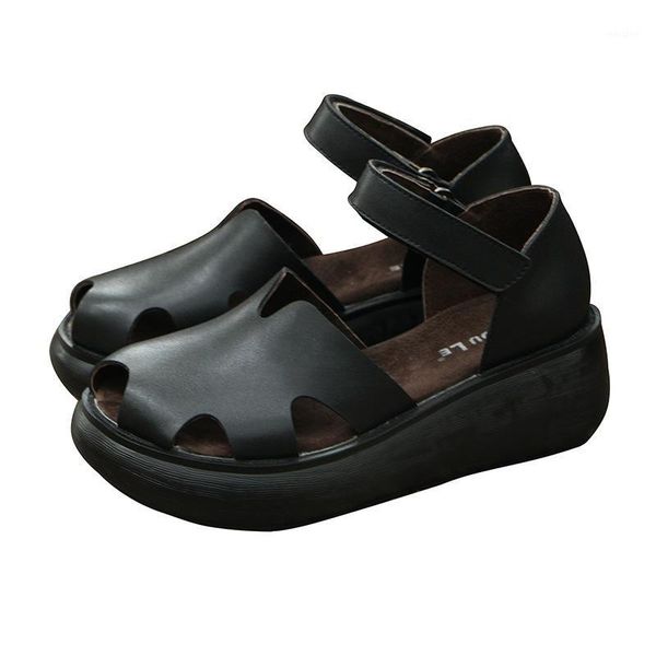 sandals leather retro heightening female summer thick bottom wedges muffin baotou roman women's shoes1, Black
sandals leather retro heightening female summer thick bottom wedges muffin baotou roman women's shoes1, Black