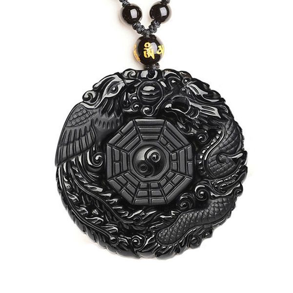 black obsidian carving dragon and phoenix necklace pendant obsidian lucky pendants q1126, Silver
black obsidian carving dragon and phoenix necklace pendant obsidian lucky pendants q1126, Silver
