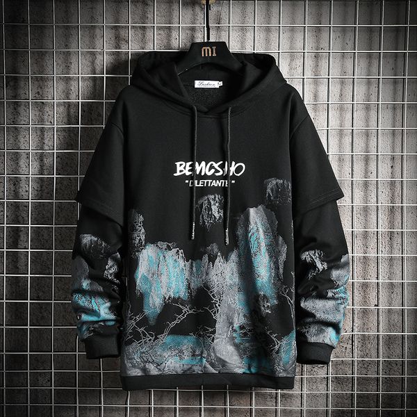 mountain knitted jumper hoodie streetwear mens hip hop harajuku pullover hoodies fashion patchwork outwear male, Black
mountain knitted jumper hoodie streetwear mens hip hop harajuku pullover hoodies fashion patchwork outwear male, Black