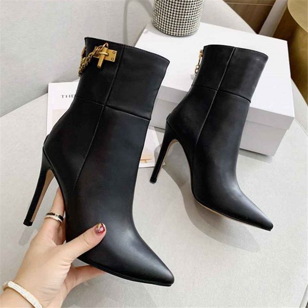 back the zipper ankle 10-centers from foot point high leather leathers genuine chain decorating boots mujer women shoe u1c1, Black
back the zipper ankle 10-centers from foot point high leather leathers genuine chain decorating boots mujer women shoe u1c1, Black
