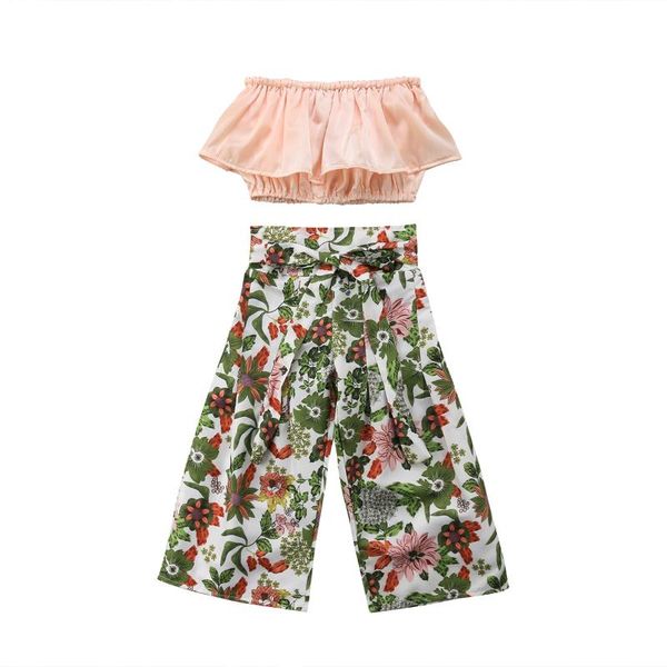 newborn princess baby kid girl clothes summer sleeveless off-shoulder vest+flower pattern wide leg pants clothes 2-7years, White
newborn princess baby kid girl clothes summer sleeveless off-shoulder vest+flower pattern wide leg pants clothes 2-7years, White