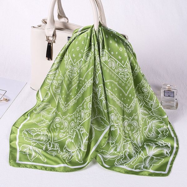 female silk square scarves for women neck wrap hair band elegant floral print headband foulard lady handkerchief scarf drop ship t200729, Blue;gray
female silk square scarves for women neck wrap hair band elegant floral print headband foulard lady handkerchief scarf drop ship t200729, Blue;gray
