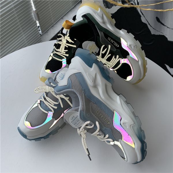 foreign factory appearance value, high cost performance, dazzling color reflective daddy early autumn mesh stitching sports shoes
foreign factory appearance value, high cost performance, dazzling color reflective daddy early autumn mesh stitching sports shoes