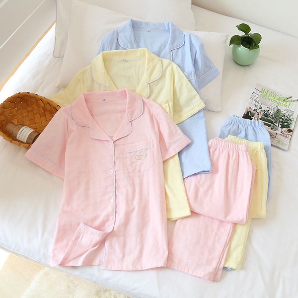 summer fresh 100% gauze sell pants short sleeve korea joint women's pajamas mujer p946, Black;brown
summer fresh 100% gauze sell pants short sleeve korea joint women's pajamas mujer p946, Black;brown