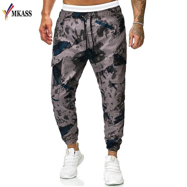 men's pants mkass european autumn color contrast camouflage overalls elastic waist casual leggings harem, Black
men's pants mkass european autumn color contrast camouflage overalls elastic waist casual leggings harem, Black