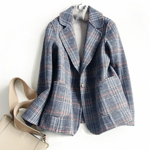 women wool blazer 80%wool 20%poly plaid office lady blazer single button two pocket jacket spring autumn wool coat female k276 201201, White;black
women wool blazer 80%wool 20%poly plaid office lady blazer single button two pocket jacket spring autumn wool coat female k276 201201, White;black