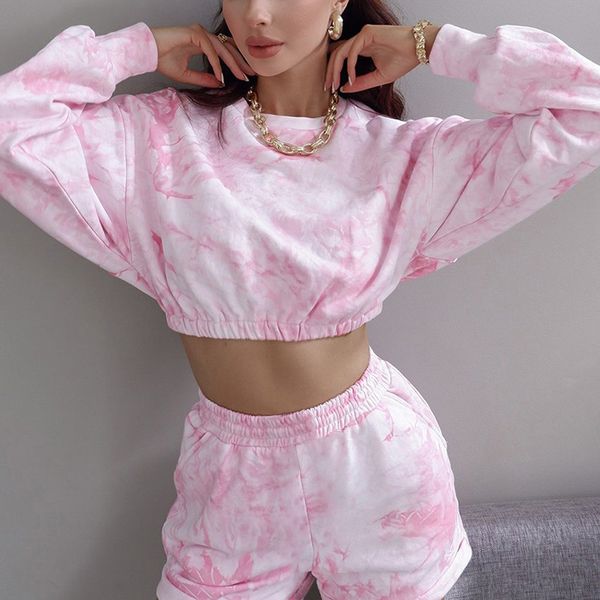 women's cropped shirt high-waist shorts long sleeve round collar elastic hem sports side pockets pants sportswear for women, White;black
women's cropped shirt high-waist shorts long sleeve round collar elastic hem sports side pockets pants sportswear for women, White;black