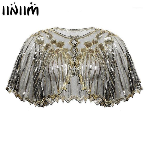 iiniim Womens Cocktail Retro Vintage 1920s Shawl Wraps Shiny Sequin Beaded Evening Cape Bridal Shawl Bolero Flapper Cover Up1, Blue;gray
iiniim Womens Cocktail Retro Vintage 1920s Shawl Wraps Shiny Sequin Beaded Evening Cape Bridal Shawl Bolero Flapper Cover Up1, Blue;gray
