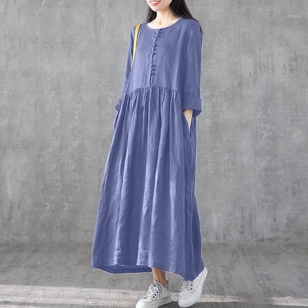 2020 zanzea women's casual sundress elegant linen shirt dress spring long sleeve midi vestidos female o neck robe plus size 5xl1, Black;gray
2020 zanzea women's casual sundress elegant linen shirt dress spring long sleeve midi vestidos female o neck robe plus size 5xl1, Black;gray