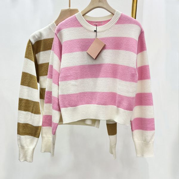 1228 2022 runway spring summer brand same style sweater long sleeve crew neck pink khaki striped pullover fashion womens clothes womens xue, White;black
1228 2022 runway spring summer brand same style sweater long sleeve crew neck pink khaki striped pullover fashion womens clothes womens xue, White;black