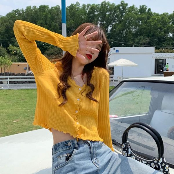 hoolo women autumn v-neck knitted casual ruched short sweaters cardigans lady knitting soft thin summer cardigan outwear, White
hoolo women autumn v-neck knitted casual ruched short sweaters cardigans lady knitting soft thin summer cardigan outwear, White