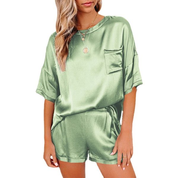 women two piece short pants lady pajamas t shirts and shorts two piece set summer short sleeve o-neck 2 piece outfit sleepwear, White
women two piece short pants lady pajamas t shirts and shorts two piece set summer short sleeve o-neck 2 piece outfit sleepwear, White