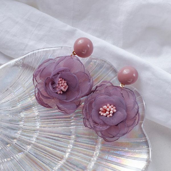 aensoa chiffon fabric flower earring 2020 new korean style earrings simple purple flower drop earring for women party jewelry, Silver
aensoa chiffon fabric flower earring 2020 new korean style earrings simple purple flower drop earring for women party jewelry, Silver