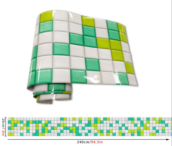 20cm*240cm mosaic wall stickers waterproof heat resistance self-adhensive anti oil removable waterproof cover up square mosaic light green
20cm*240cm mosaic wall stickers waterproof heat resistance self-adhensive anti oil removable waterproof cover up square mosaic light green